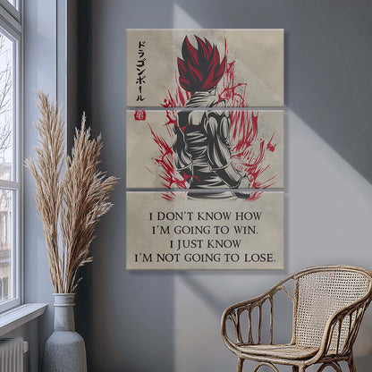 Dragon Ball - 3 Piece Wall Art - DR058 - I'm Not Going To Lose - Goku - Vegeta - Vegeto - Super Saiyan God - Dragon Ball Canvas