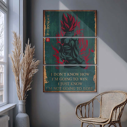 Dragon Ball - 3 Piece Wall Art - DR059 - I'm Not Going To Lose - Goku - Vegeta - Vegeto - Super Saiyan God - Dragon Ball Canvas