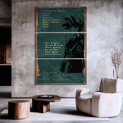 Dragon Ball - 3 Piece Wall Art - DR060 - 7 5 3 Code - Goku - Dragon Ball Canvas