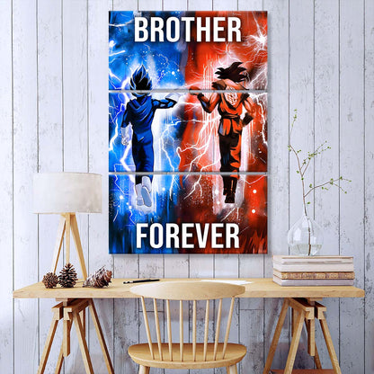 Dragon Ball - 3 Piece Wall Art - DR073 - Brother Forever - Goku - Vegeta - Dragon Ball Canvas