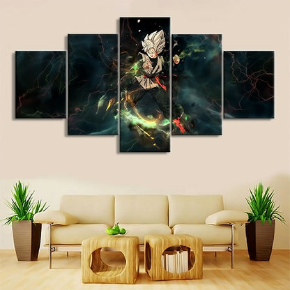 Dragon Ball - 5 Pieces Wall Art - Black Goku - Printed Wall Pictures Home Decor - Dragon Ball Poster - Dragon Ball Canvas