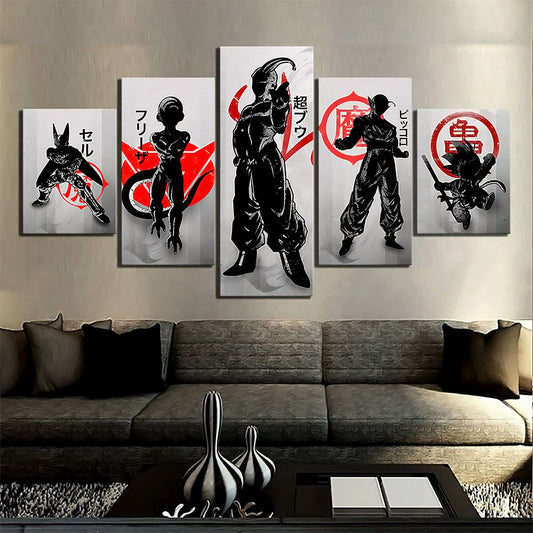 Dragon Ball Canvas Wall Art - DR5169 - Cell - Frieza - Majin Buu - Piccolo