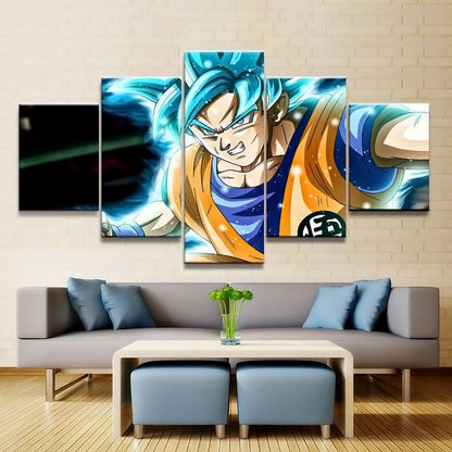 Dragon Ball - 5 Pieces Wall Art - Mastered Ultra Instinct Goku - Printed Wall Pictures Home Decor - Dragon Ball Poster - Dragon Ball Canvas