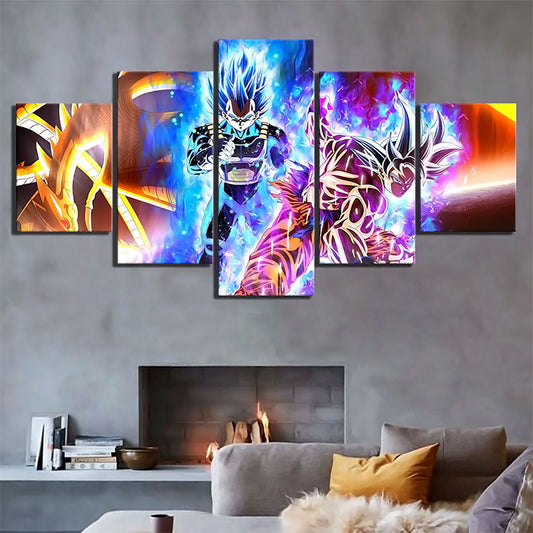 Dragon Ball Super Canvas Wall Art - DR5140 - Ultra Instinct Goku - Super Saiyan Blue Vegeta