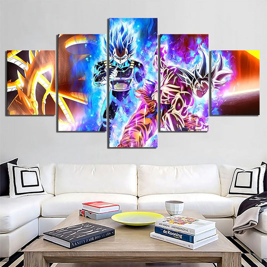 Dragon Ball Super Canvas Wall Art - DR5140 - Ultra Instinct Goku - Super Saiyan Blue Vegeta