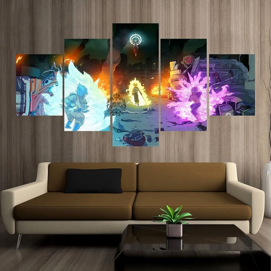 Dragon Ball - 5 Pieces Wall Art - Goku - Vegeta - Trunk - Fusion Zamasu - Printed Wall Pictures Home Decor - Dragon Ball Poster - Dragon Ball Canvas