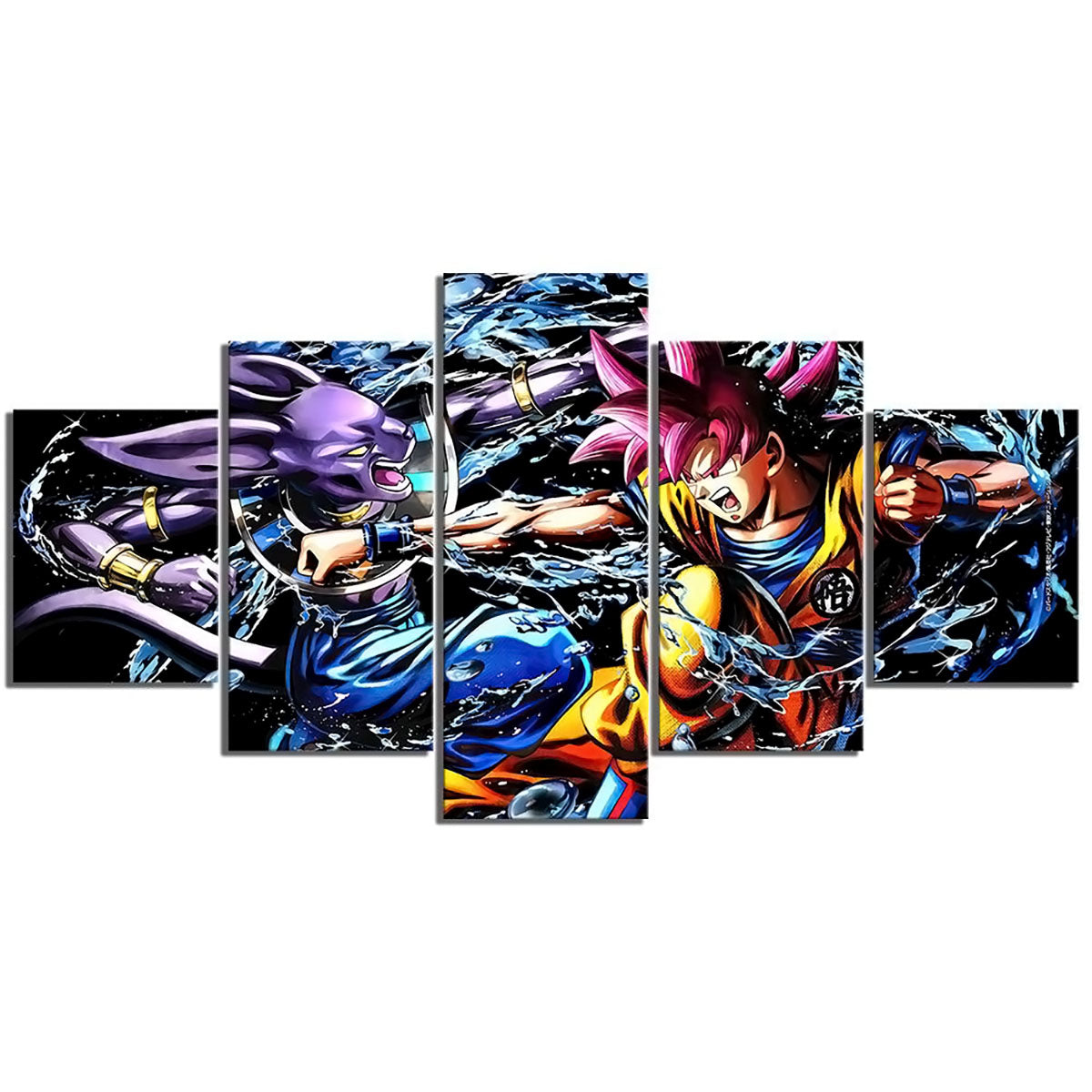 Dragon Ball Super Canvas Wall Art - DR5174 - Super Saiyan God Goku vs Beerus
