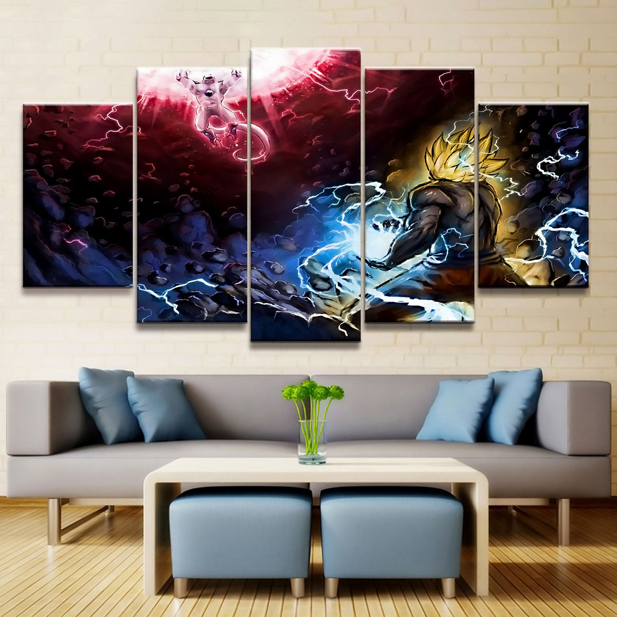 Dragon Ball Canvas Wall Art - DR5171 - Super Saiyan Goku vs Frieza Namek Saga