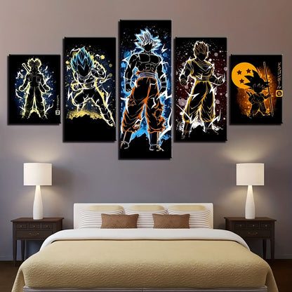Dragon Ball Canvas Wall Art - DR5178 - Ultra Instinct Goku - Super Saiyan Blue Vegeta - Gohan - Trunks