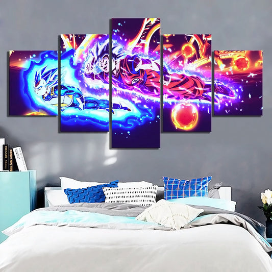 Dragon Ball Super Canvas Wall Art - DR5147 - Ultra Instinct Goku - Super Saiyan Blue Vegeta