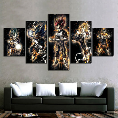 Dragon Ball Super Canvas Wall Art - DR5146 - Super Saiyan God Vegeta - Super Saiyan Blue Vegeta