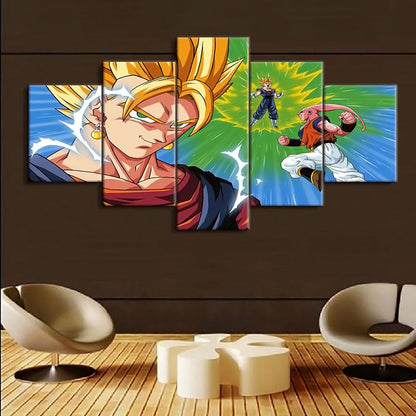 Dragon Ball - 5 Pieces Wall Art - Vegeto - Majin Boo - Super Saiyan Blue - Printed Wall Pictures Home Decor - Dragon Ball Poster - Dragon Ball Canvas