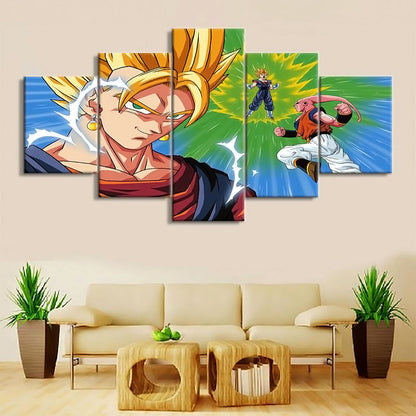 Dragon Ball - 5 Pieces Wall Art - Vegeto - Majin Boo - Super Saiyan Blue - Printed Wall Pictures Home Decor - Dragon Ball Poster - Dragon Ball Canvas