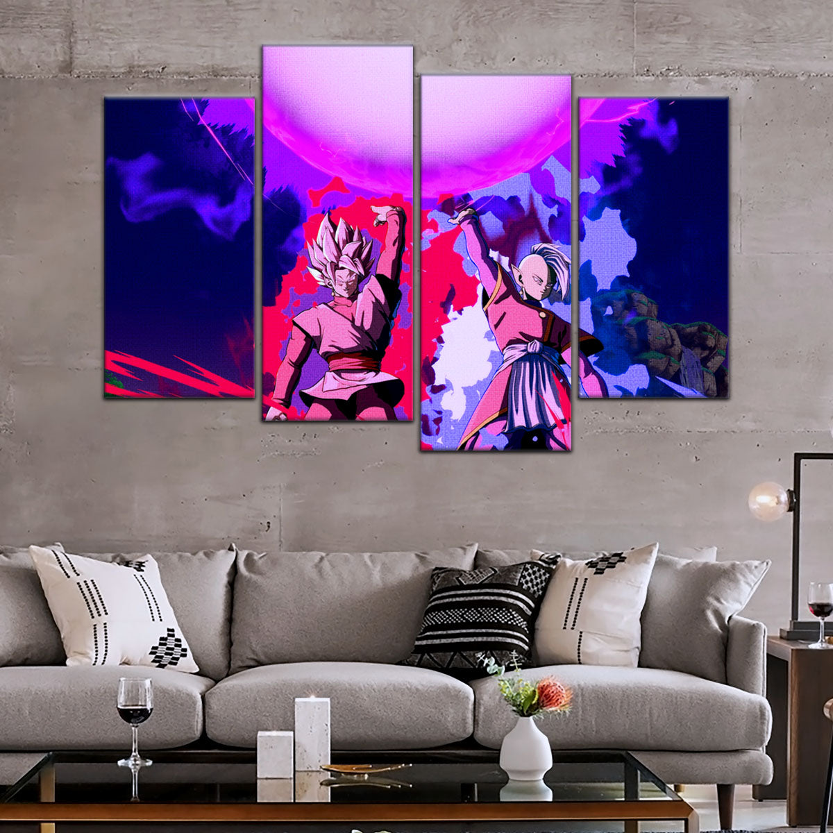 Dragon Ball Super Canvas Wall Art - DR5135 - Super Saiyan Rose Goku Black and Zamasu