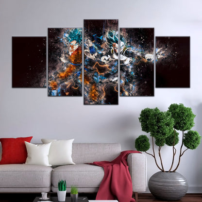 Dragon Ball Super Canvas Wall Art - DR5065 - Super Saiyan Blue Goku - Super Saiyan Blue Vegeta