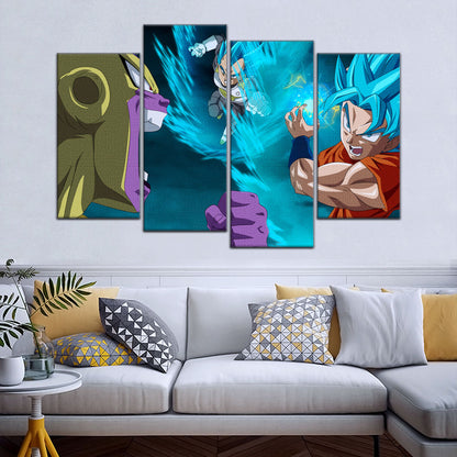 Dragon Ball Super Canvas Wall Art - DR5065 - Saiyan Blue Goku - Saiyan Blue Vegeta vs Golden Frieza