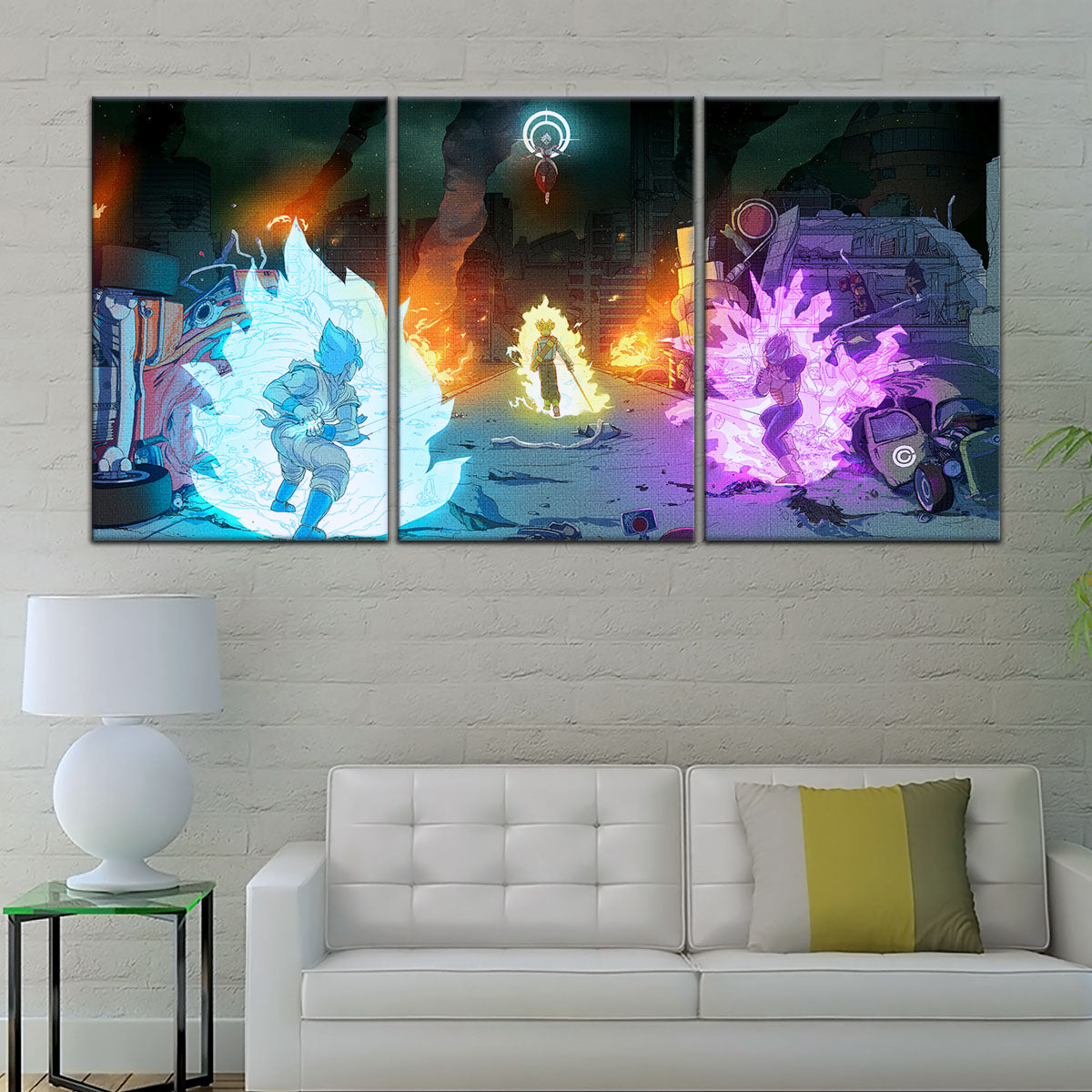 Dragon Ball Super Canvas Wall Art - DR5060 - Super Saiyan Blue Goku - Ultra Ego Vegeta vs Zamasu