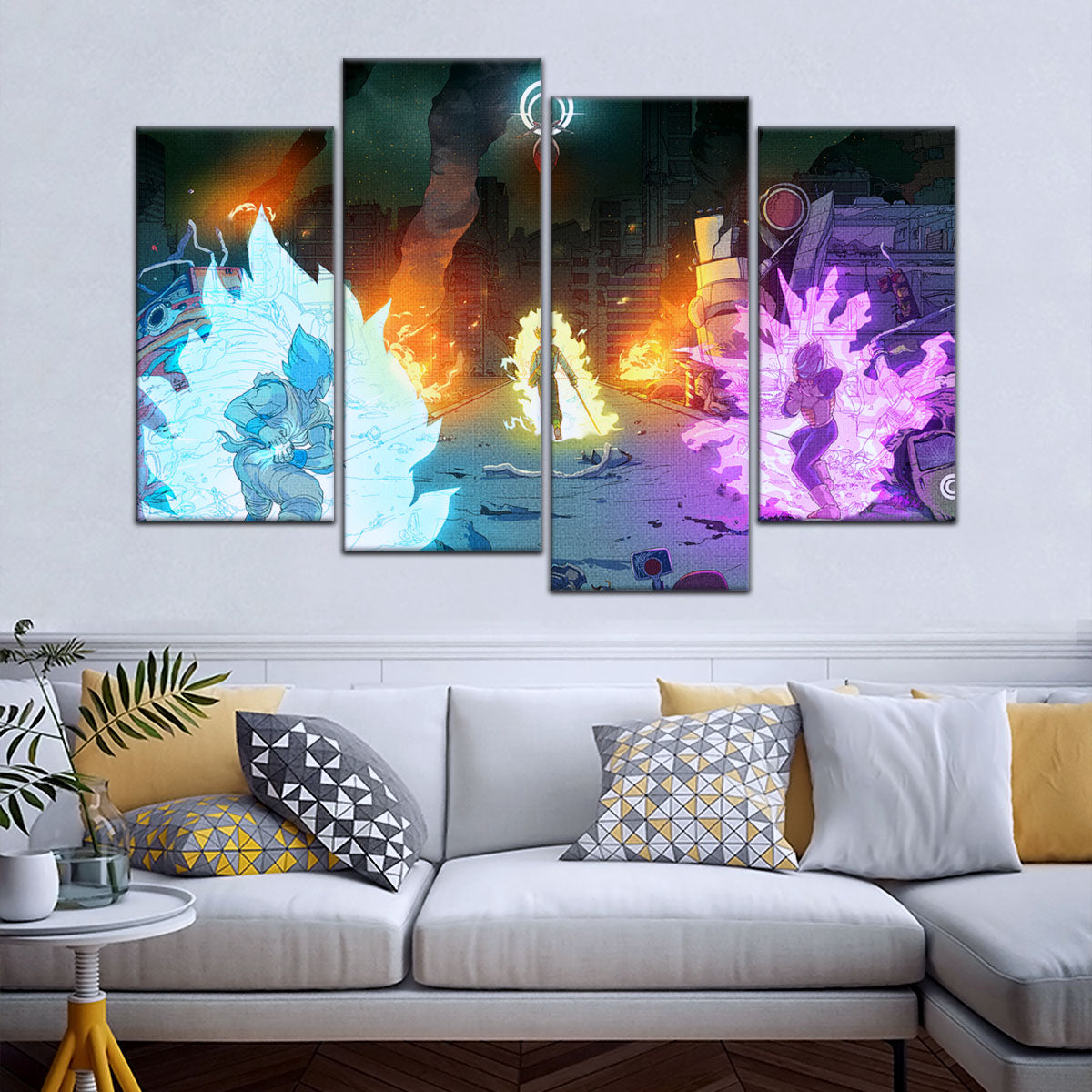 Dragon Ball Super Canvas Wall Art - DR5060 - Super Saiyan Blue Goku - Ultra Ego Vegeta vs Zamasu