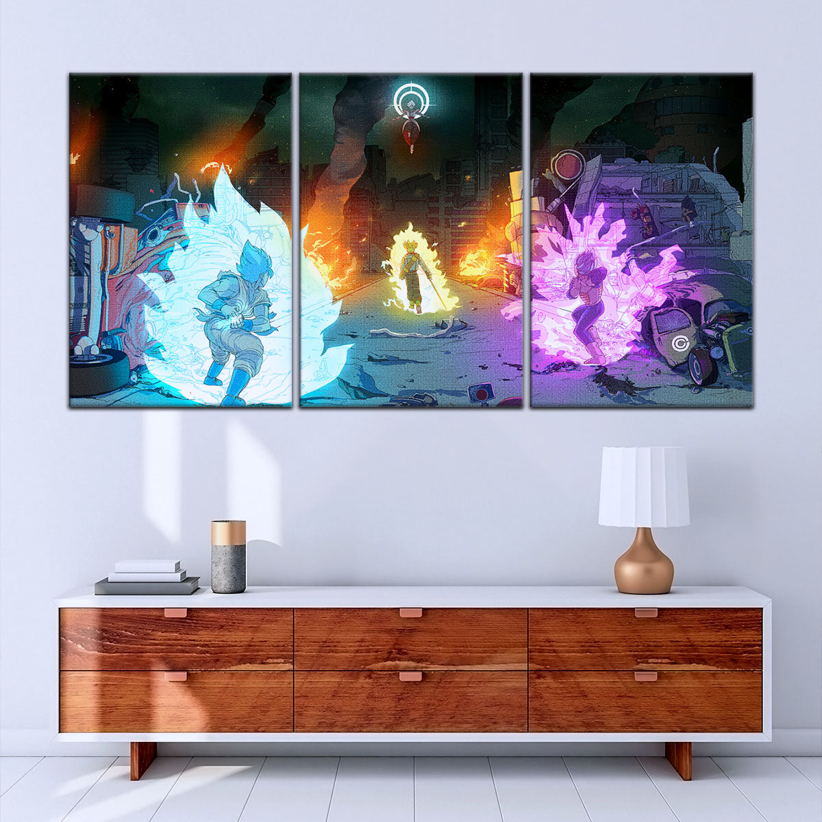 Dragon Ball Super Canvas Wall Art - DR5060 - Super Saiyan Blue Goku - Ultra Ego Vegeta vs Zamasu