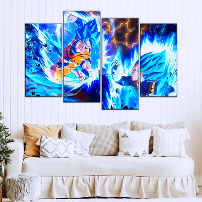 Dragon Ball Super Canvas Wall Art - DR5064 - Super Saiyan Blue Goku - Super Saiyan Blue Vegeta
