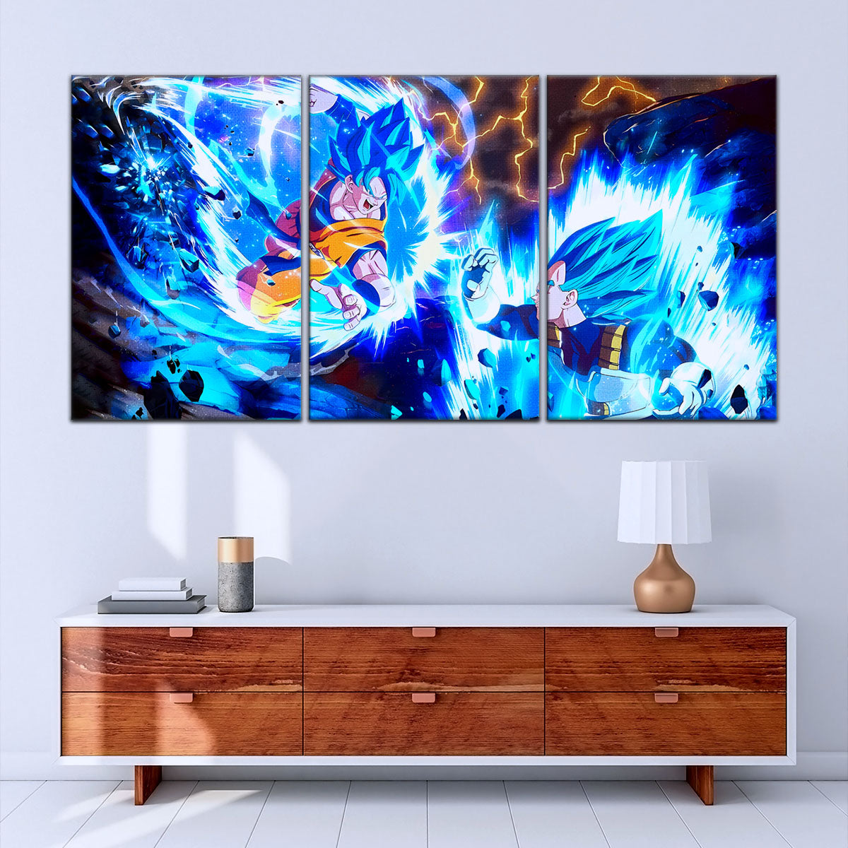Dragon Ball Super Canvas Wall Art - DR5064 - Super Saiyan Blue Goku - Super Saiyan Blue Vegeta