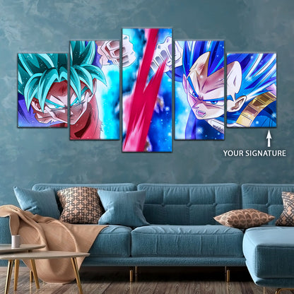 Dragon Ball Super Canvas Wall Art - DR5080 - Super Saiyan Blue Goku - Super Saiyan Blue Vegeta