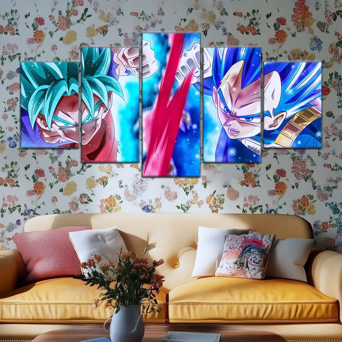 Dragon Ball Super Canvas Wall Art - DR5080 - Super Saiyan Blue Goku - Super Saiyan Blue Vegeta