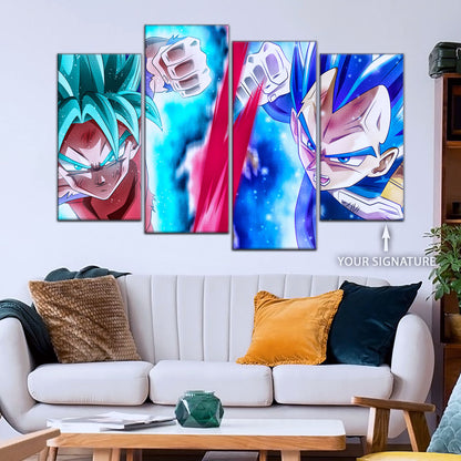 Dragon Ball Super Canvas Wall Art - DR5080 - Super Saiyan Blue Goku - Super Saiyan Blue Vegeta