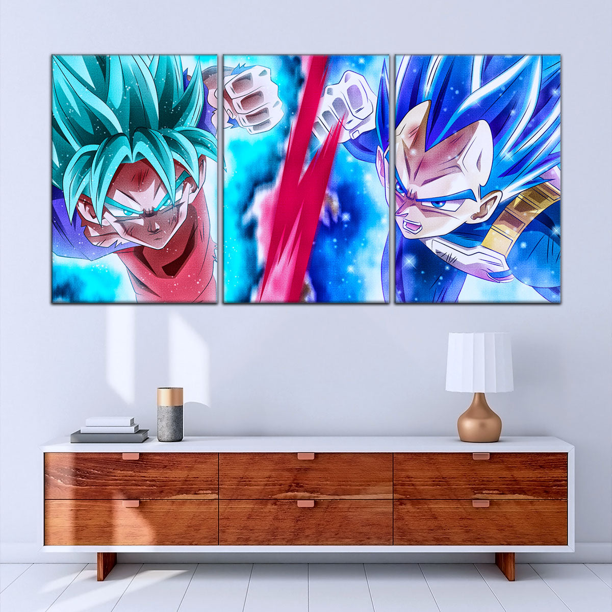 Dragon Ball Super Canvas Wall Art - DR5080 - Super Saiyan Blue Goku - Super Saiyan Blue Vegeta