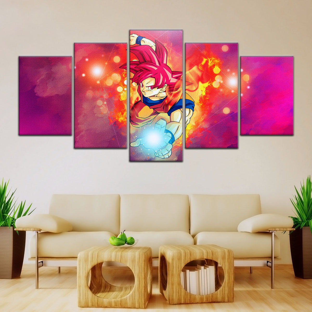 Dragon Ball Super Canvas Wall Art - DR5081 - Super Saiyan God Goku