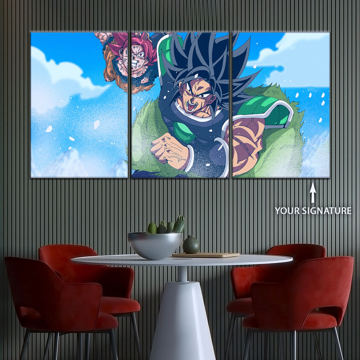 Dragon Ball Super Canvas Wall Art - DR5058 - Super Saiyan God Goku vs Broly