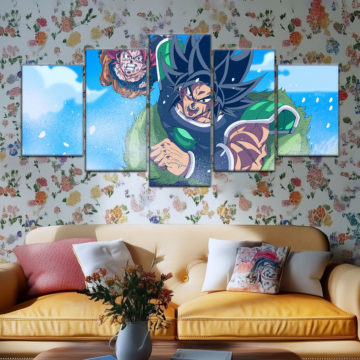 Dragon Ball Super Canvas Wall Art - DR5058 - Super Saiyan God Goku vs Broly