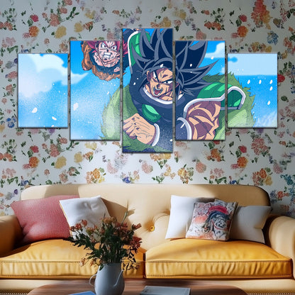 Dragon Ball Super Canvas Wall Art - DR5058 - Super Saiyan God Goku vs Broly