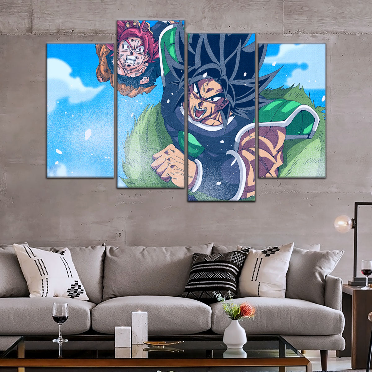 Dragon Ball Super Canvas Wall Art - DR5058 - Super Saiyan God Goku vs Broly
