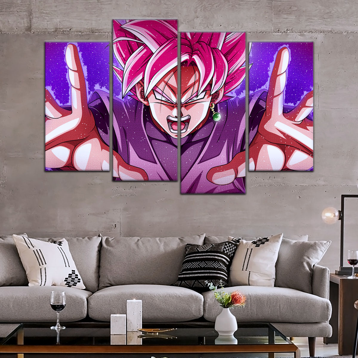 Dragon Ball Super Canvas Wall Art - DR5012 - Super Saiyan Rose Black Goku