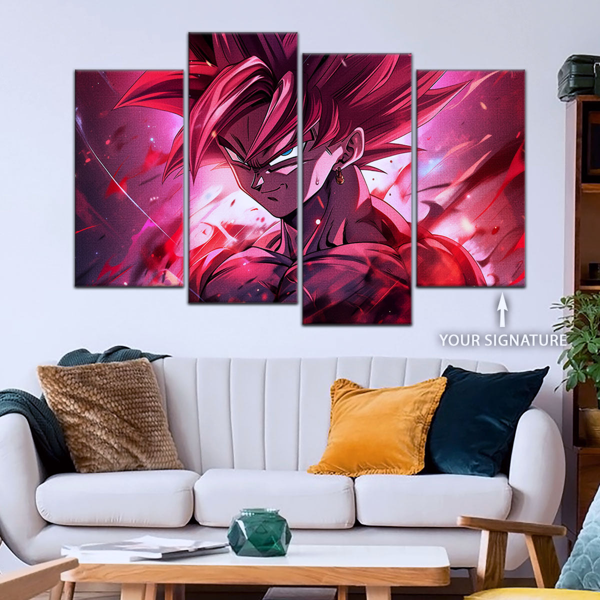 Dragon Ball Super Canvas Wall Art - DR5073 - Super Saiyan Rose Black Goku