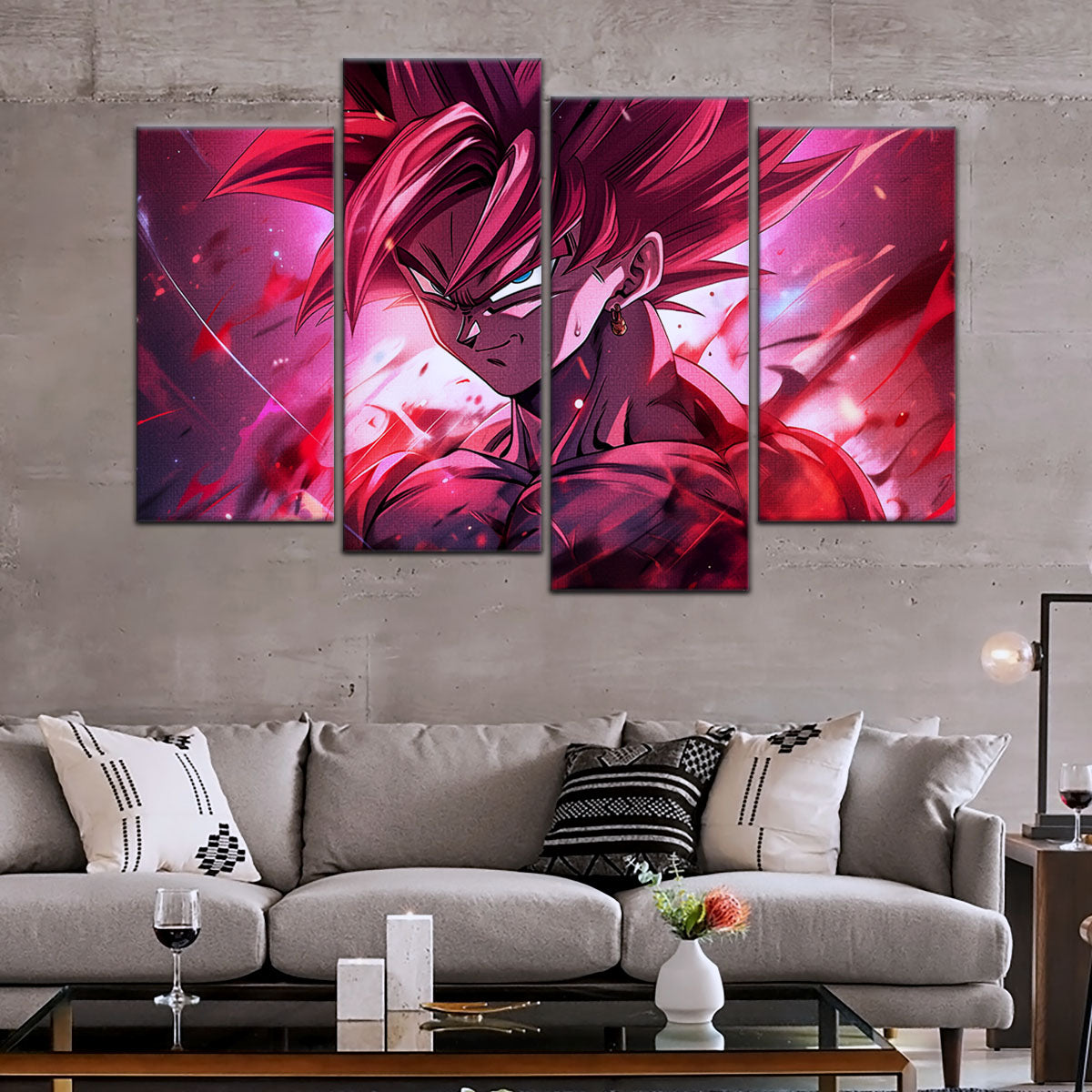 Dragon Ball Super Canvas Wall Art - DR5073 - Super Saiyan Rose Black Goku