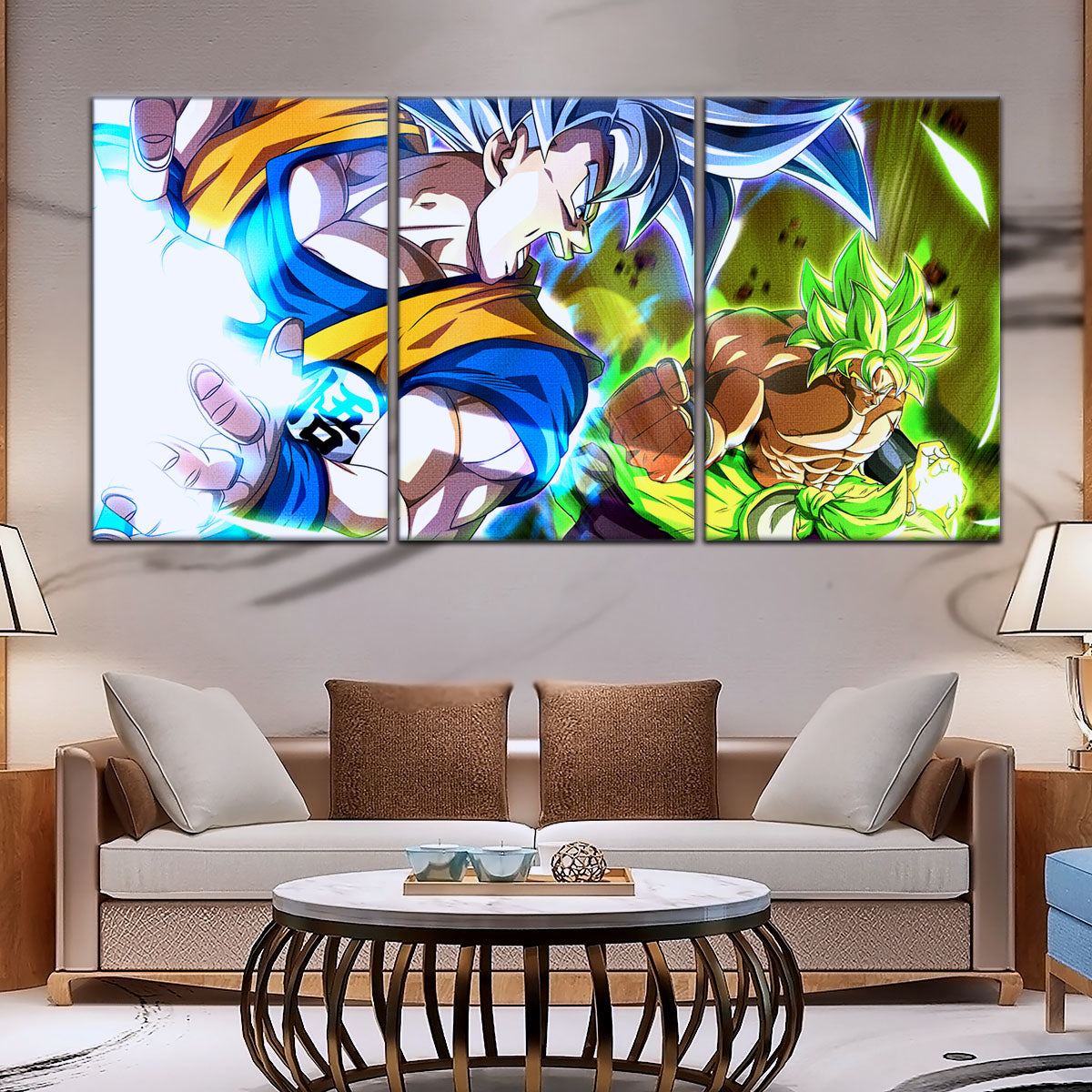 Dragon Ball Super Canvas Wall Art - DR5024 - Ultra Instinct Goku vs Legendary Super Saiyan Broly