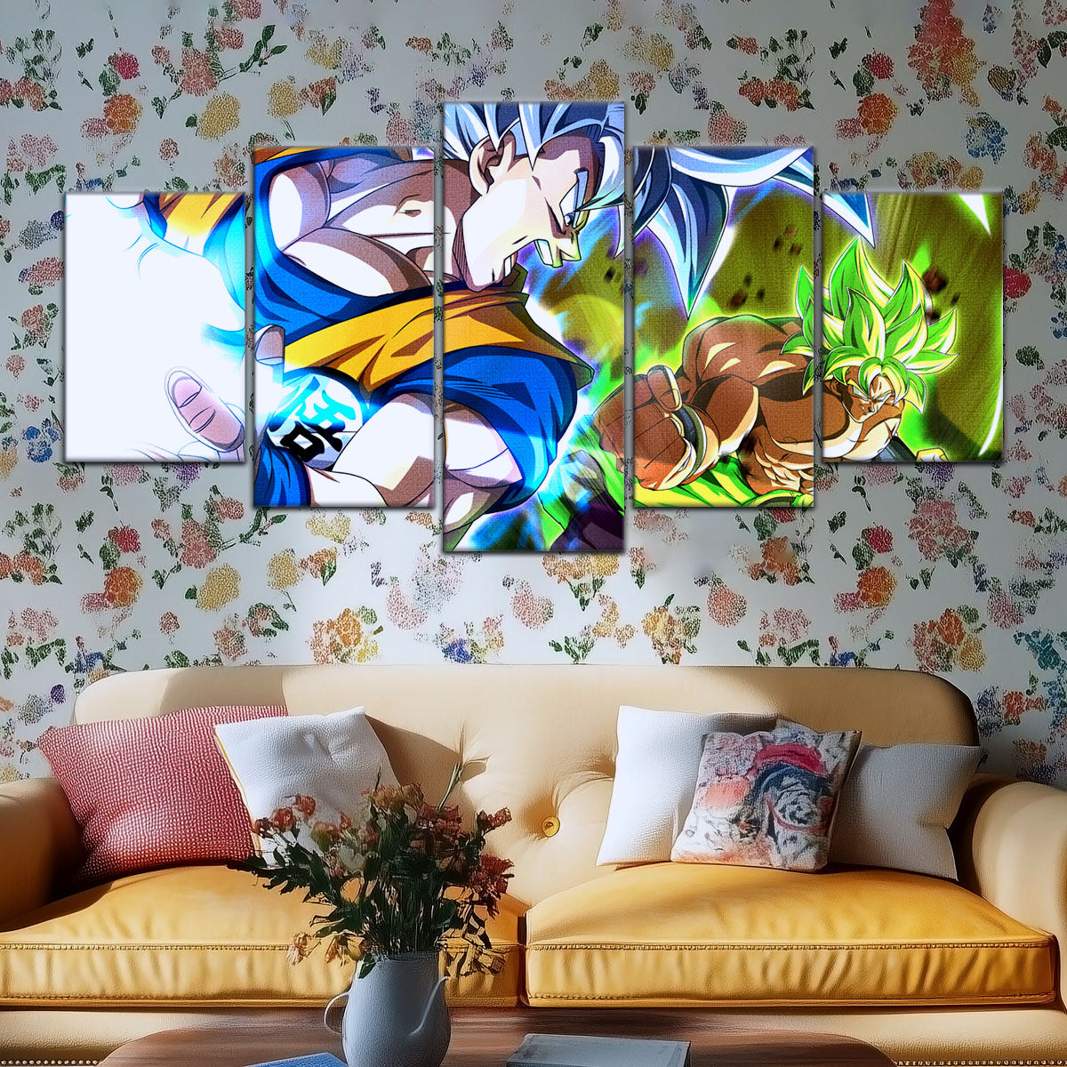 Dragon Ball Super Canvas Wall Art - DR5024 - Ultra Instinct Goku vs Legendary Super Saiyan Broly