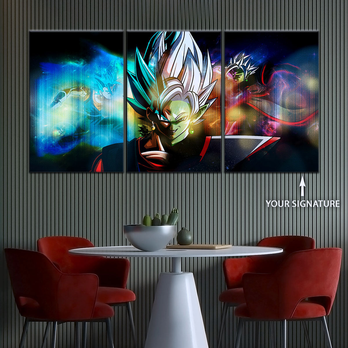 Dragon Ball Super Canvas Wall Art - DR5138 - Ultra Instinct Vegito vs Fusion Zamasu