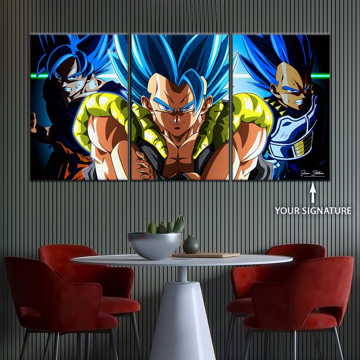Dragon Ball Wall Art - DR5028 - Gogeta & Goku - Vegeta - Super Saiyan Blue - Dragon Ball Super - Dragon Ball Poster - Dragon Ball Canvas