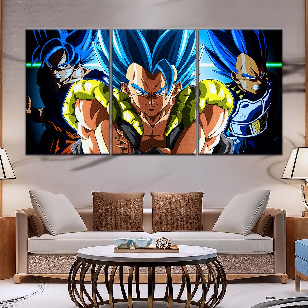 Dragon Ball Wall Art - DR5028 - Gogeta & Goku - Vegeta - Super Saiyan Blue - Dragon Ball Super - Dragon Ball Poster - Dragon Ball Canvas