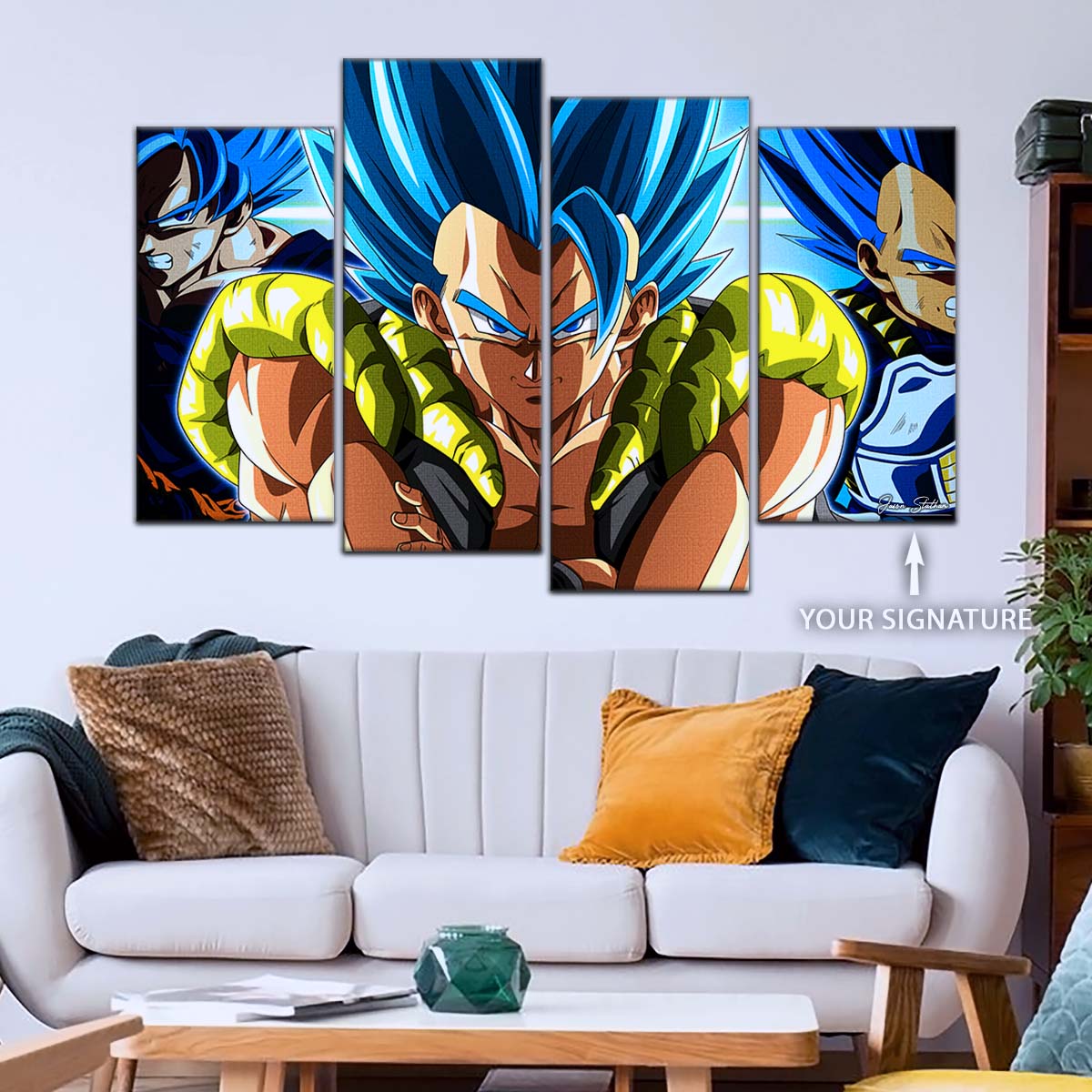Dragon Ball Wall Art - DR5028 - Gogeta & Goku - Vegeta - Super Saiyan Blue - Dragon Ball Super - Dragon Ball Poster - Dragon Ball Canvas