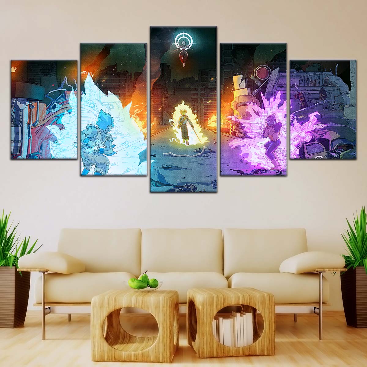 Dragon Ball Wall Art - DR5060 - Goku - Vegeta & Trunks Vs Zamasu - Dragon Ball Super - Dragon Ball Poster - Dragon Ball Canvas