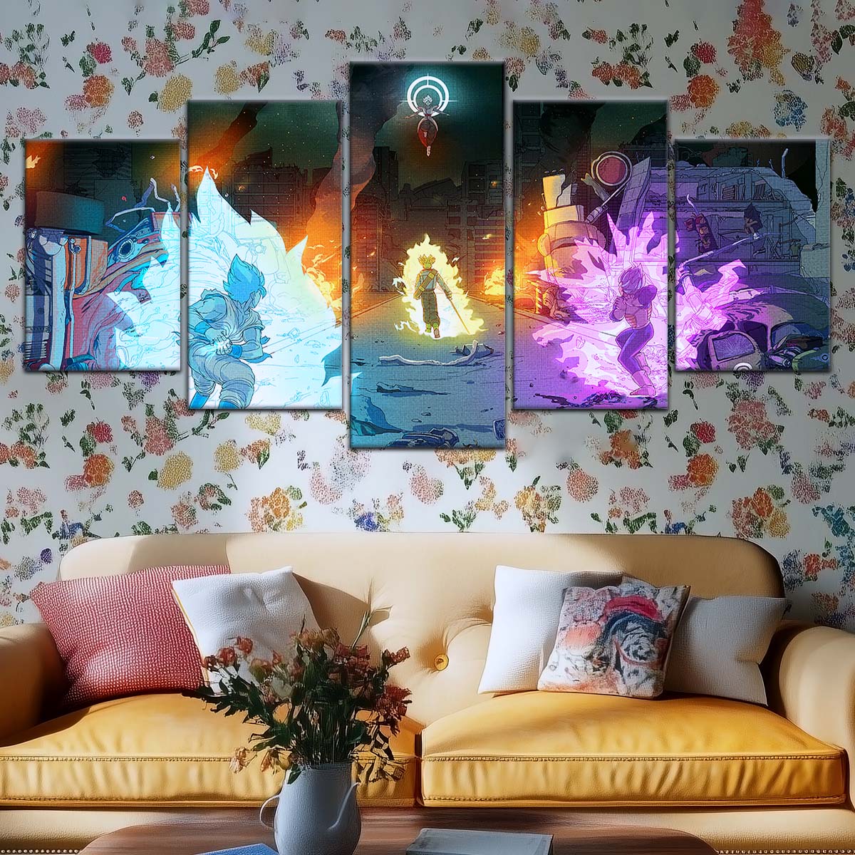 Dragon Ball Wall Art - DR5060 - Goku - Vegeta & Trunks Vs Zamasu - Dragon Ball Super - Dragon Ball Poster - Dragon Ball Canvas