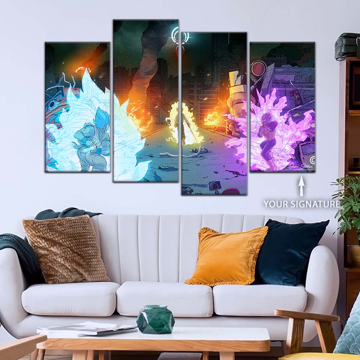 Dragon Ball Wall Art - DR5060 - Goku - Vegeta & Trunks Vs Zamasu - Dragon Ball Super - Dragon Ball Poster - Dragon Ball Canvas