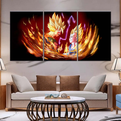 Dragon Ball Wall Art - DR5062 - Goku & Vegeta - Super Saiyan - Dragon Ball Z - Dragon Ball Poster - Dragon Ball Canvas