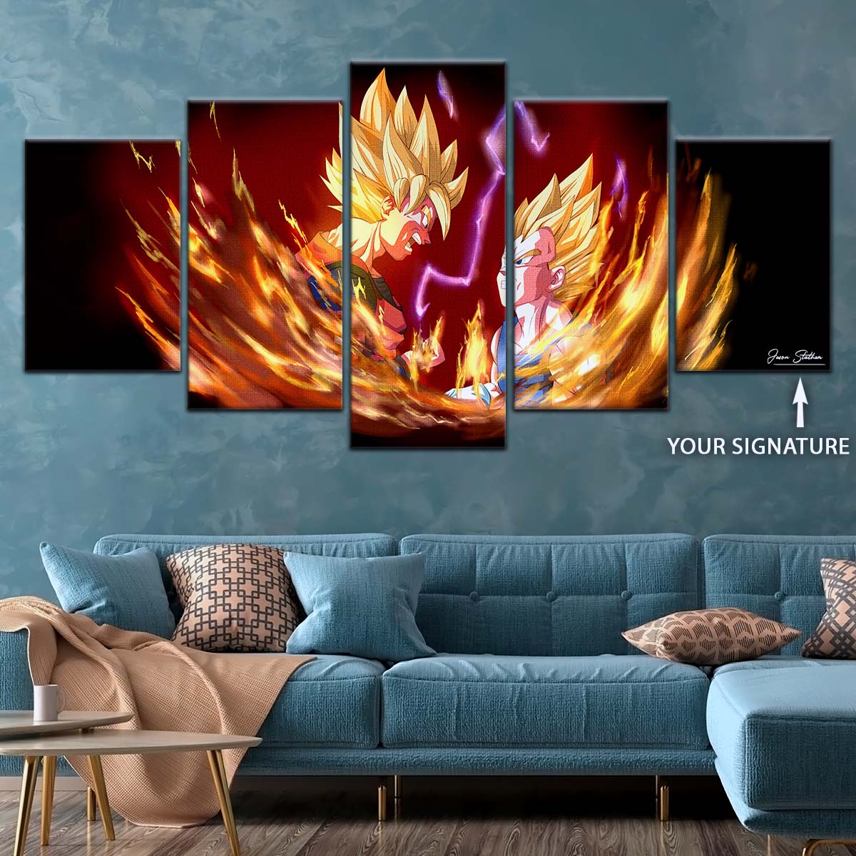 Dragon Ball Wall Art - DR5062 - Goku & Vegeta - Super Saiyan - Dragon Ball Z - Dragon Ball Poster - Dragon Ball Canvas