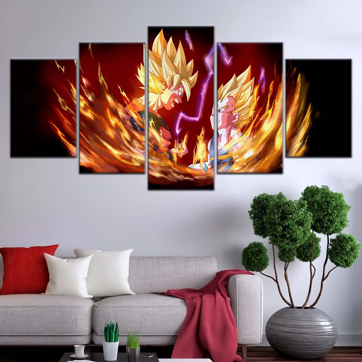 Dragon Ball Wall Art - DR5062 - Goku & Vegeta - Super Saiyan - Dragon Ball Z - Dragon Ball Poster - Dragon Ball Canvas