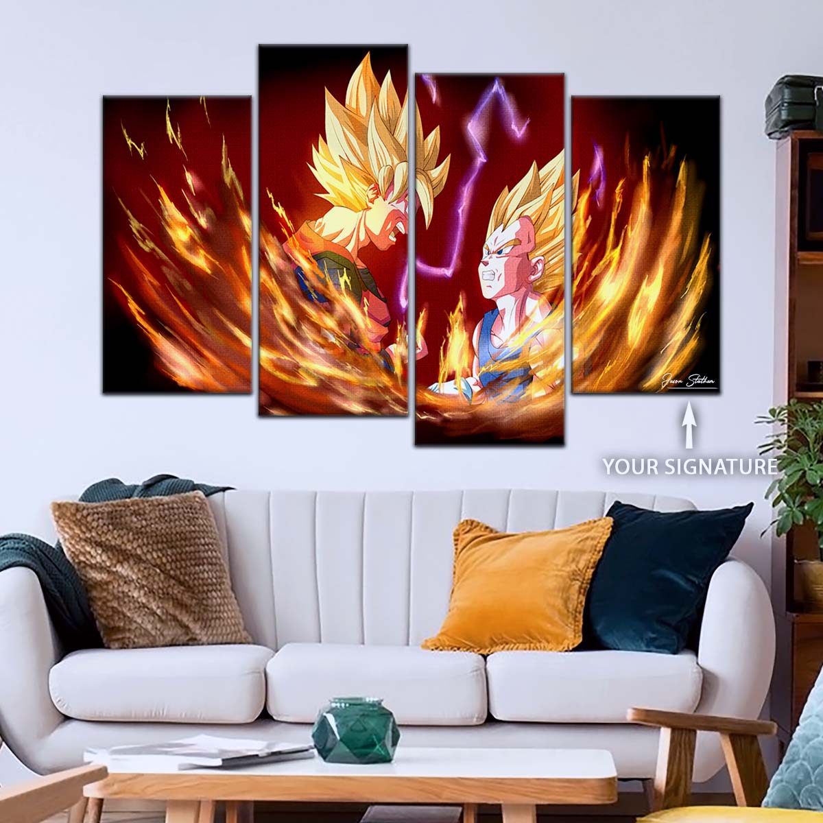 Dragon Ball Wall Art - DR5062 - Goku & Vegeta - Super Saiyan - Dragon Ball Z - Dragon Ball Poster - Dragon Ball Canvas